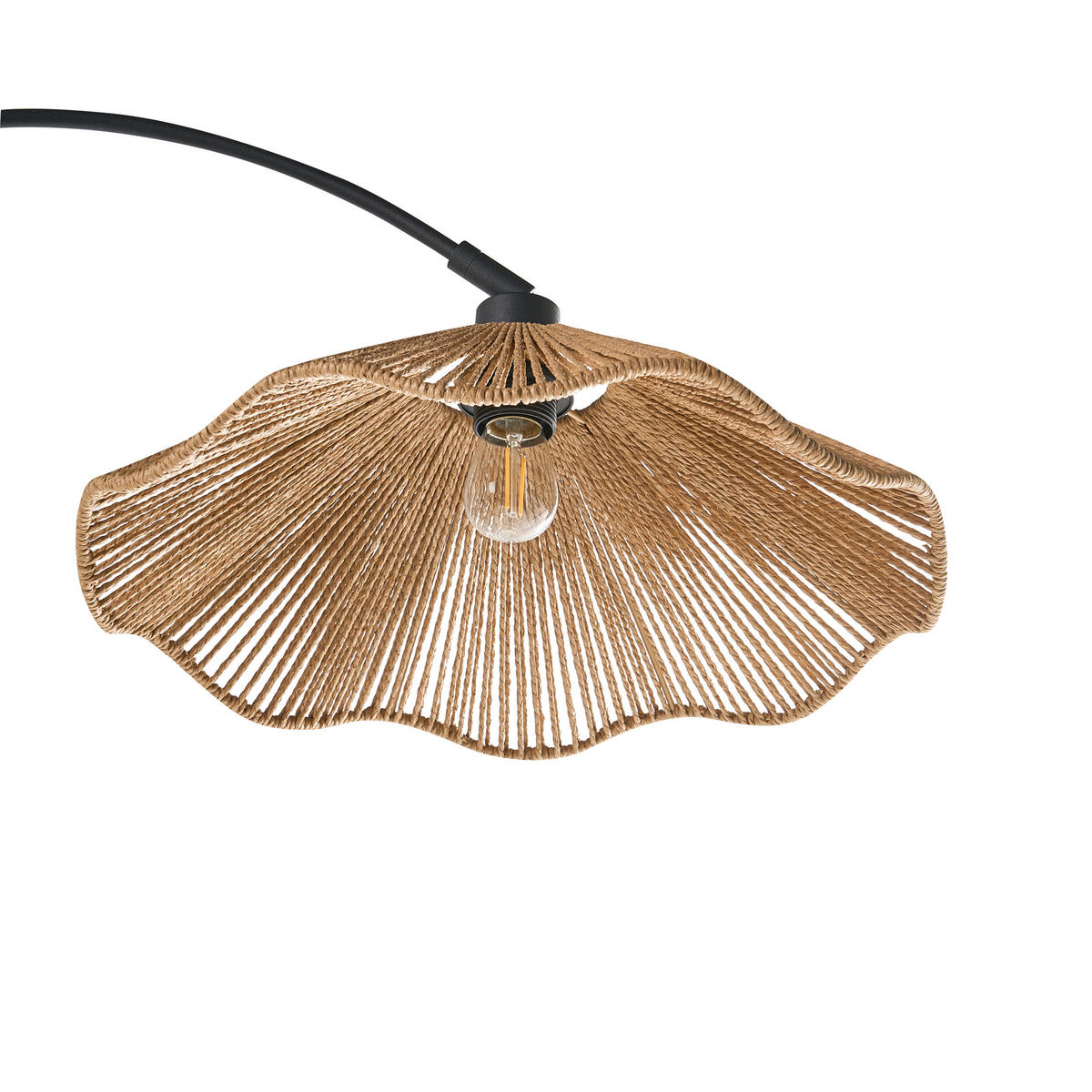 STEHLAMPE Naturfarben Migori - Schwarz/Naturfarben, Papier (40/70/160cm) - Beliani