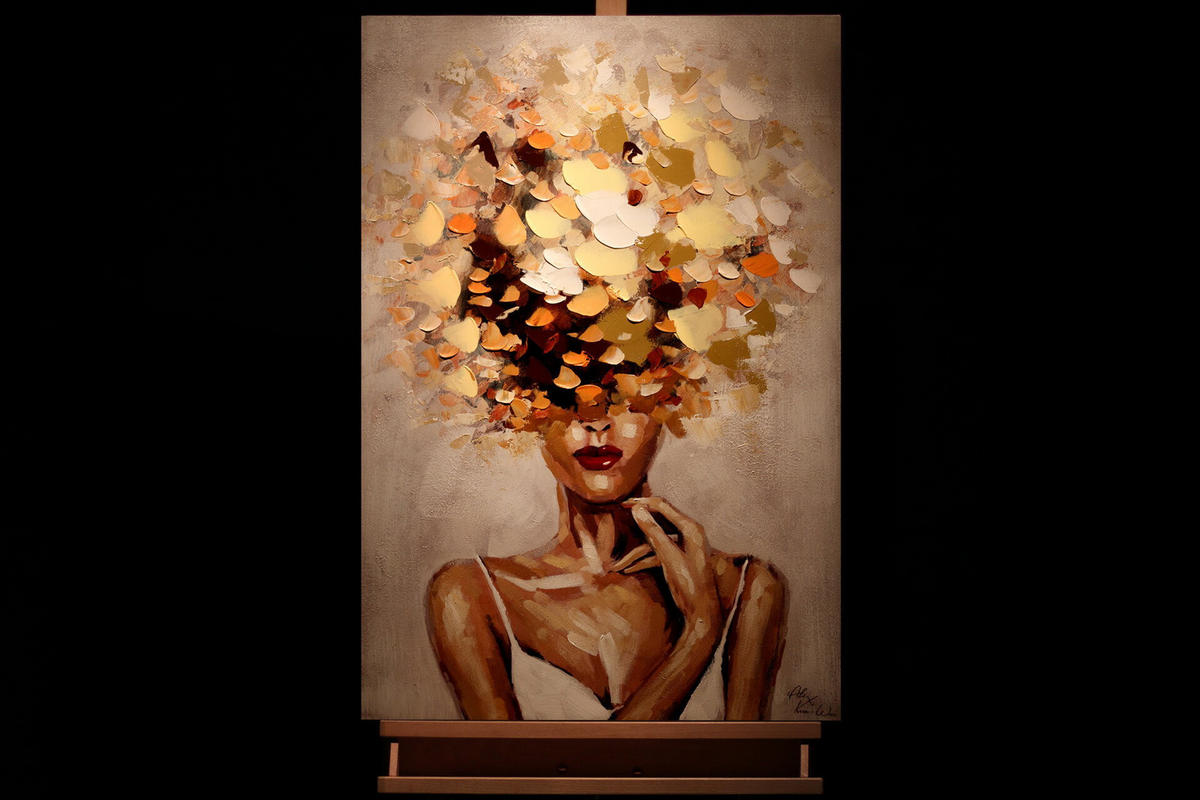 ÖLGEMÄLDE 60/90 cm - Gelb, Holz/Textil (60/90cm) - KUNSTLOFT