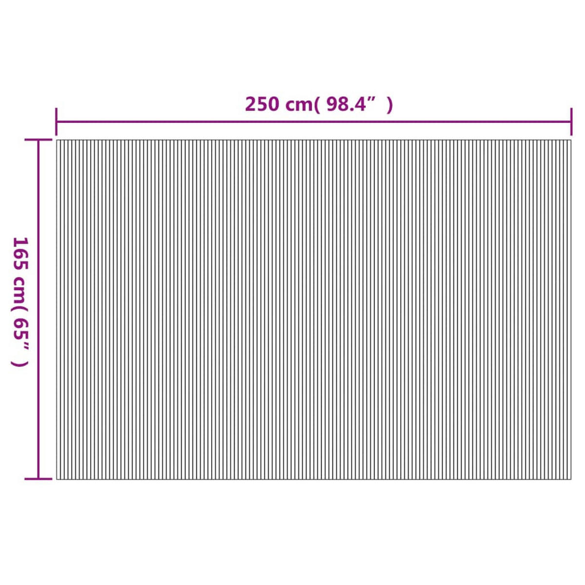 PARAVENT Schwarz Breite 250 Cm Höhe 165 Cm Bambus - Schwarz, Holz (0.2/165/250cm) - vidaXL