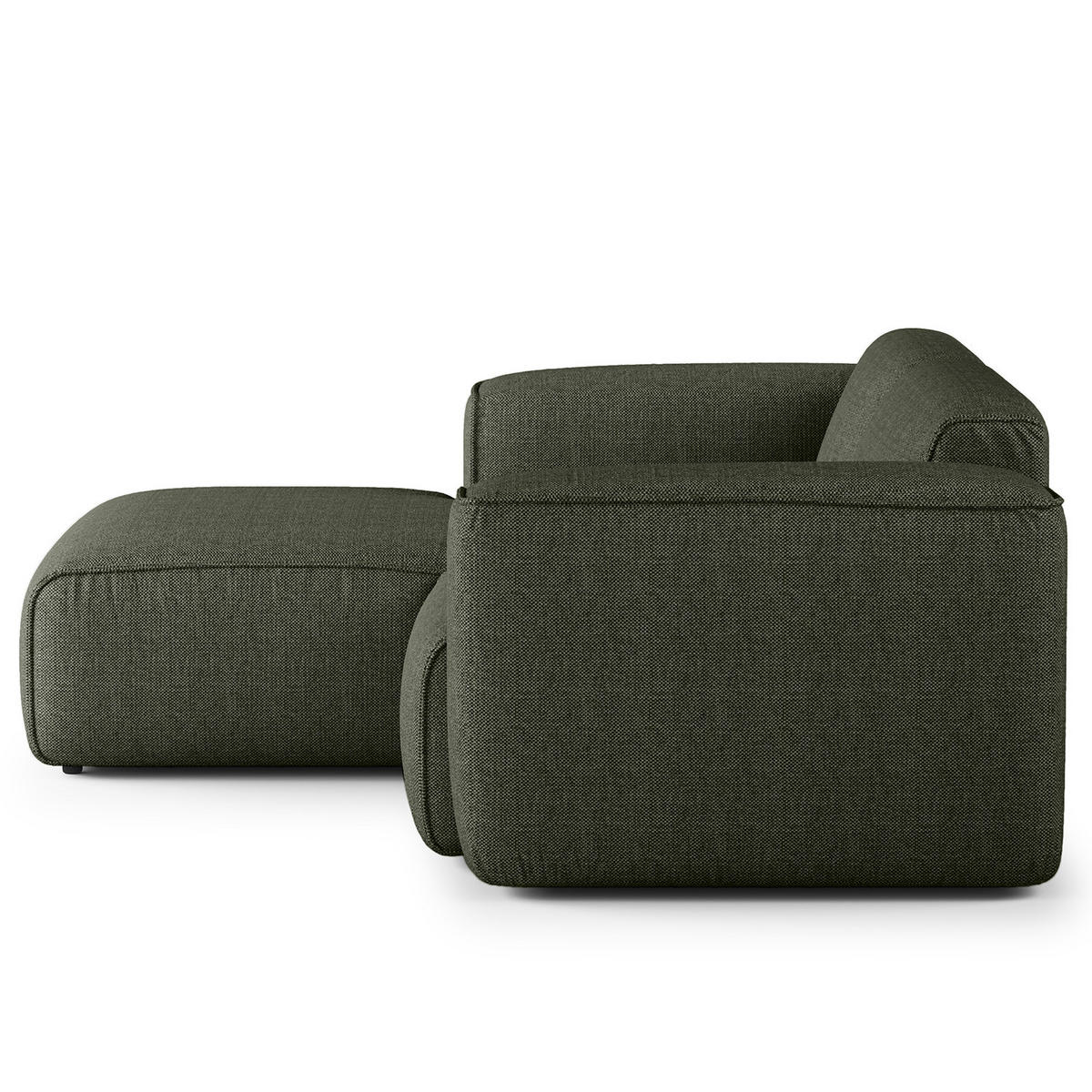 ECKSOFA mit XL-Longchair - Schwarz/Grau, Kunststoff/Textil (260/171cm) - home24