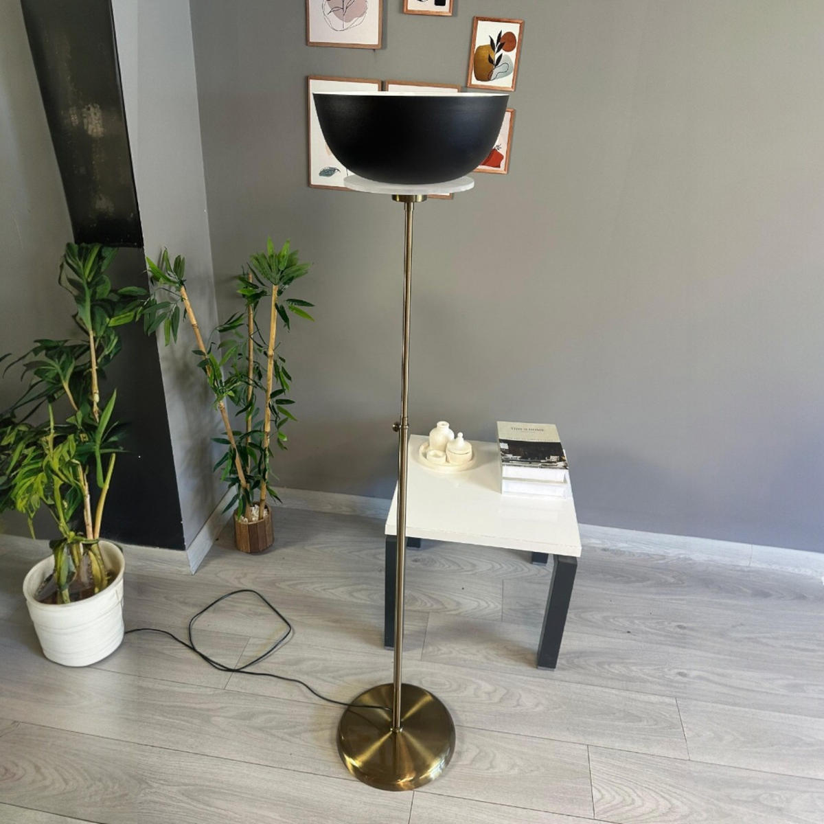 STEHLAMPE Kelan 160 Cm - Schwarz, Metall (30/30/160cm) - Bamyum