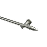 GARDINENSTANGEN-SET Platon Samanto 480 cm (geteilt in 3 x 160 cm), 1-läufig (ohne Ringe), 20 mm Ø Edelstahl-Optik - Edelstahlfarben, Metall (480cm) - INTERDECO