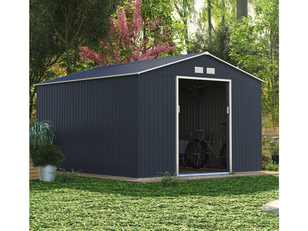 METALL-GARTENHAUS vegas Grau - Grau, Metall (340/210/382cm) - Habitat Garten