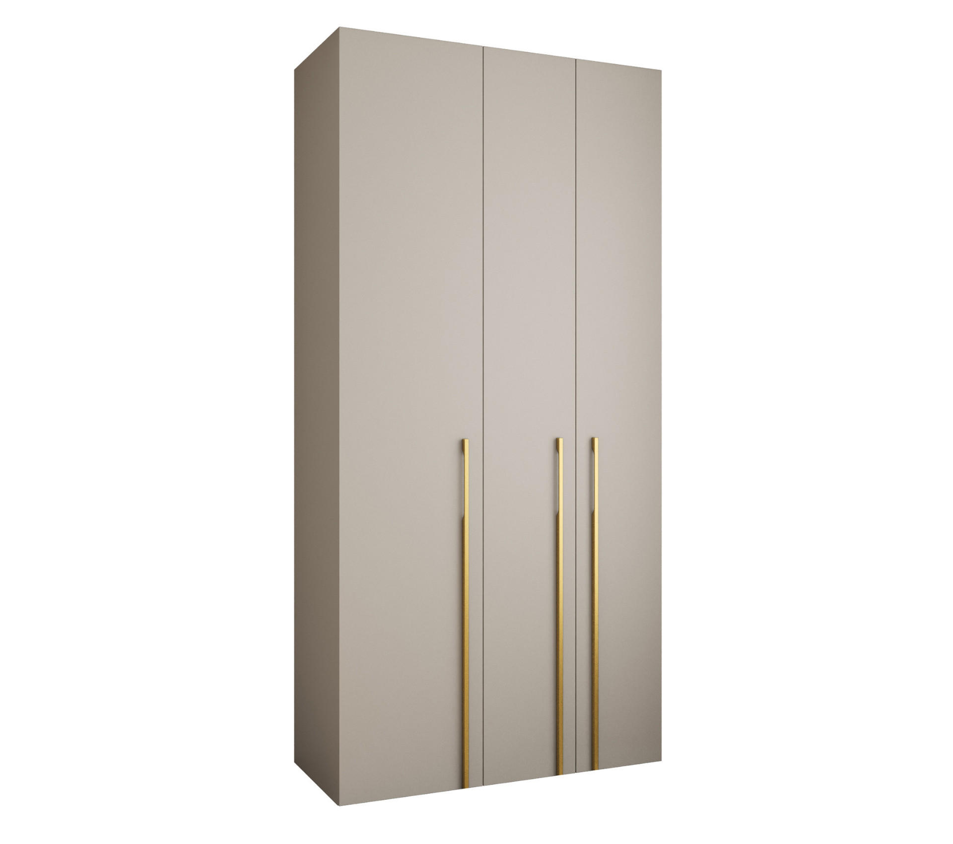 DREHTÜRENSCHRANK 245,5/120/50 3-türig - Kaschmir/Goldfarben, Holz/Metall (120/245.5/50cm) - Abiks Möbel