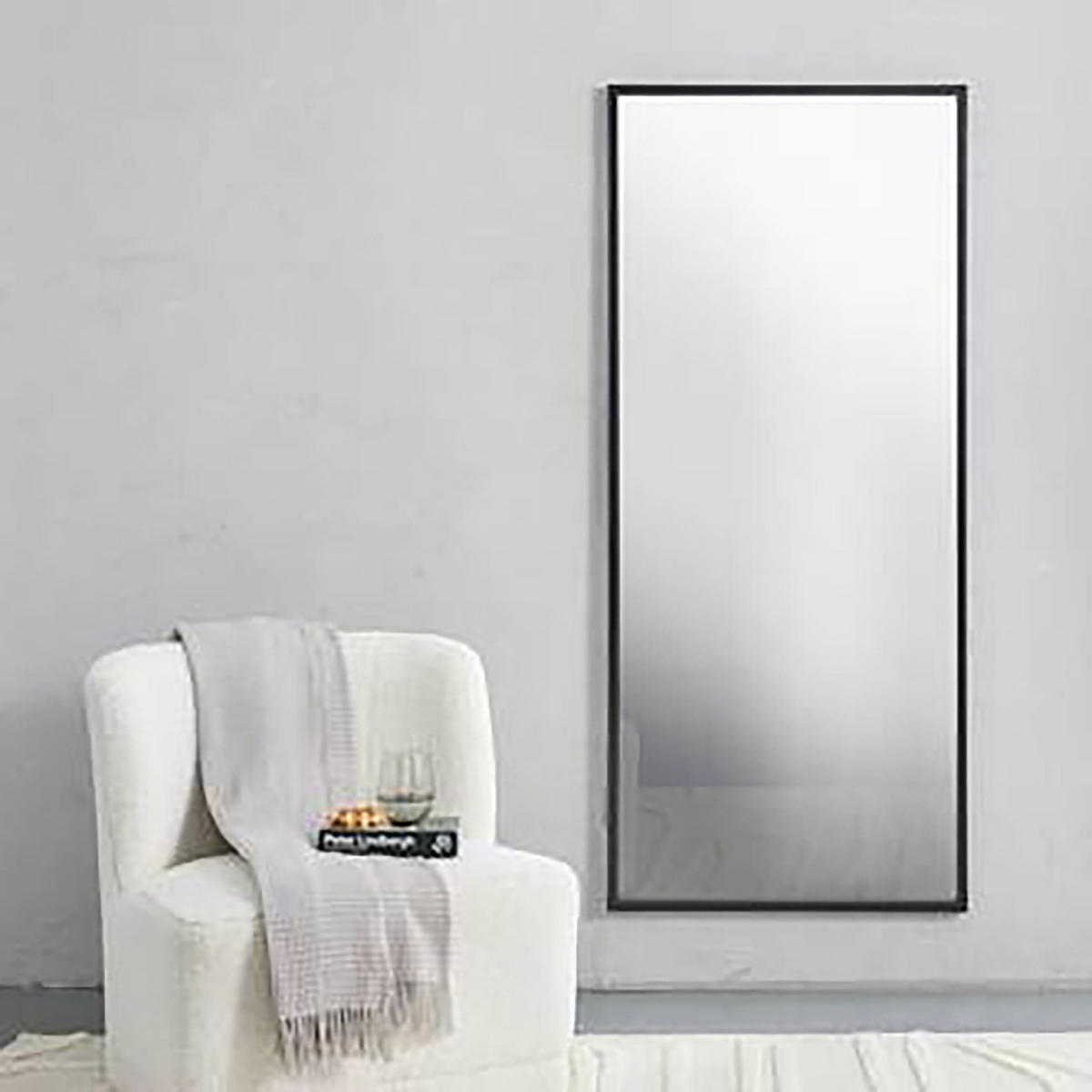 SPIEGEL - Rechteckig - Metall - Schwarz - Schwarz, Metall (70/160/2.5cm) - home24