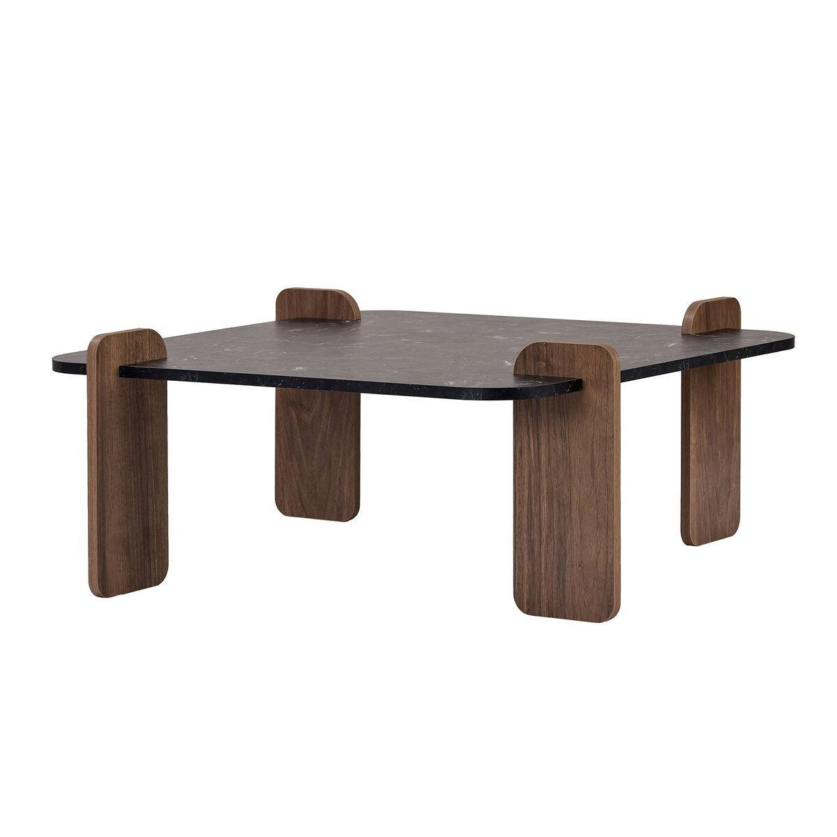 ČTVERCOVÝ konferenční stolek, délka 90 cm - ORME - černá/hnědá, kompozitní dřevo (90/35/90cm) - Calicosy