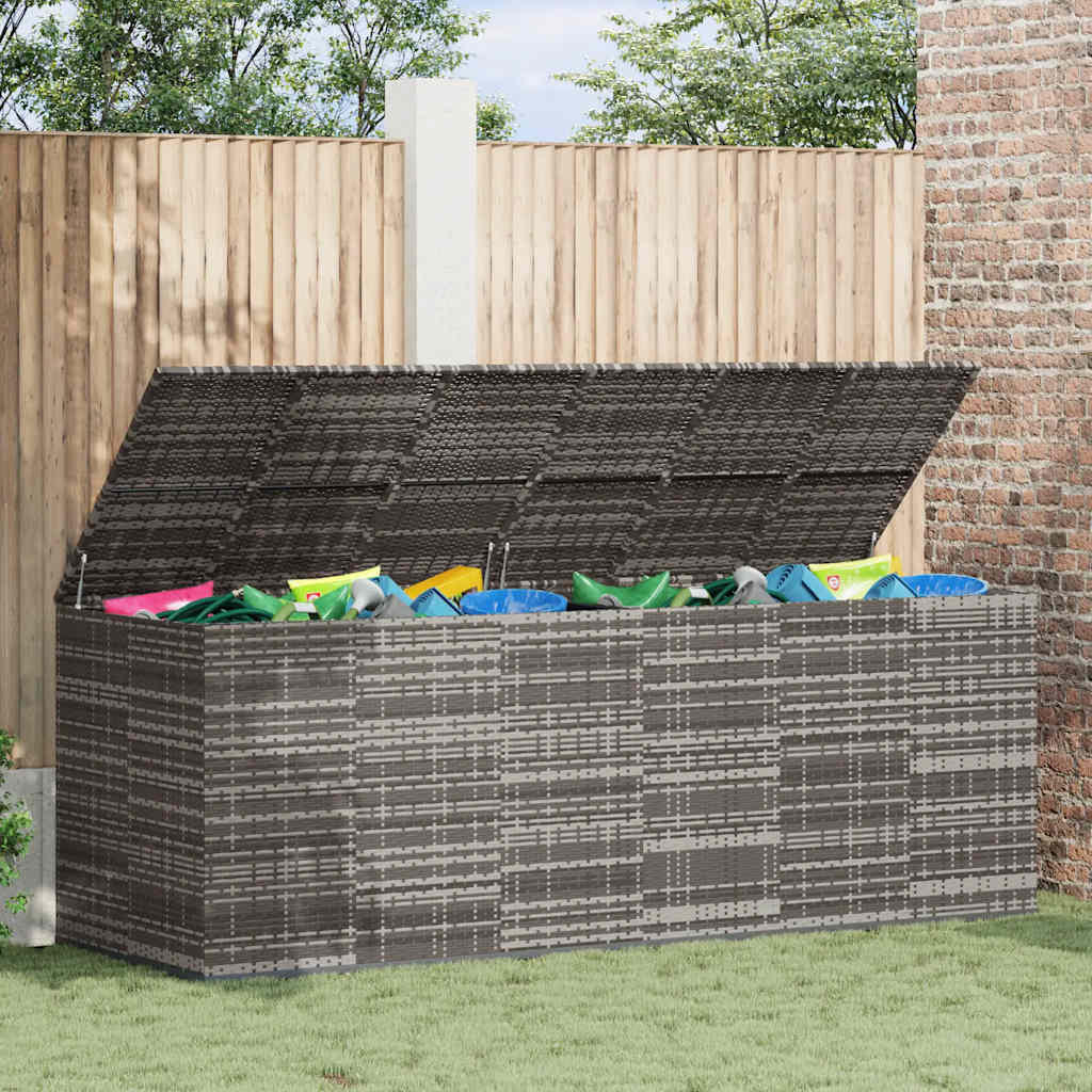 GARTEN-KISSENBOX PE Rattan 291x100,5x104 cm Grau - Grau, Kunststoff (291/104/100.5cm) - furnicato