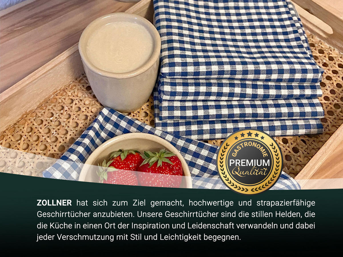 GESCHIRRTÜCHER, 5er-Set, 50x70 cm, 100% Baumwolle, Blau - Blau, Textil (50/70cm) - Zollner