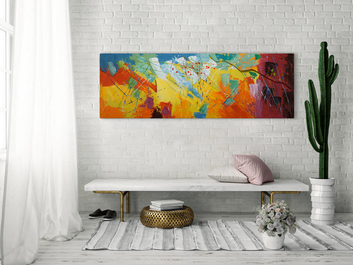METALLBILD Bunt 144/44 cm - Multicolor, Metall (6.9/44cm) - KUNSTLOFT