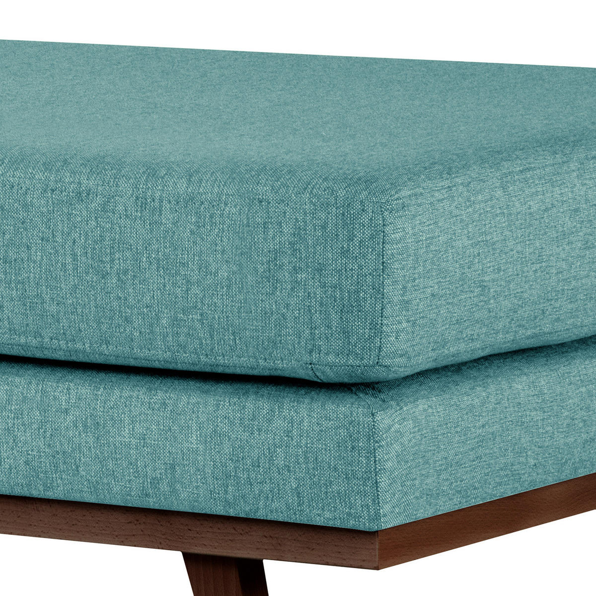 POLSTERHOCKER - Buchefarben/Petrol, Buchenholz/Textil (85/43/60cm) - home24