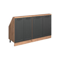 DACHSCHRÄGENSCHRANK-SET Rion Anthrazit Landhaus/Goldkraft Eiche 2er Set - Honigeiche/Anthrazit, Holzwerkstoff (140/81.6/46cm) - Vicco