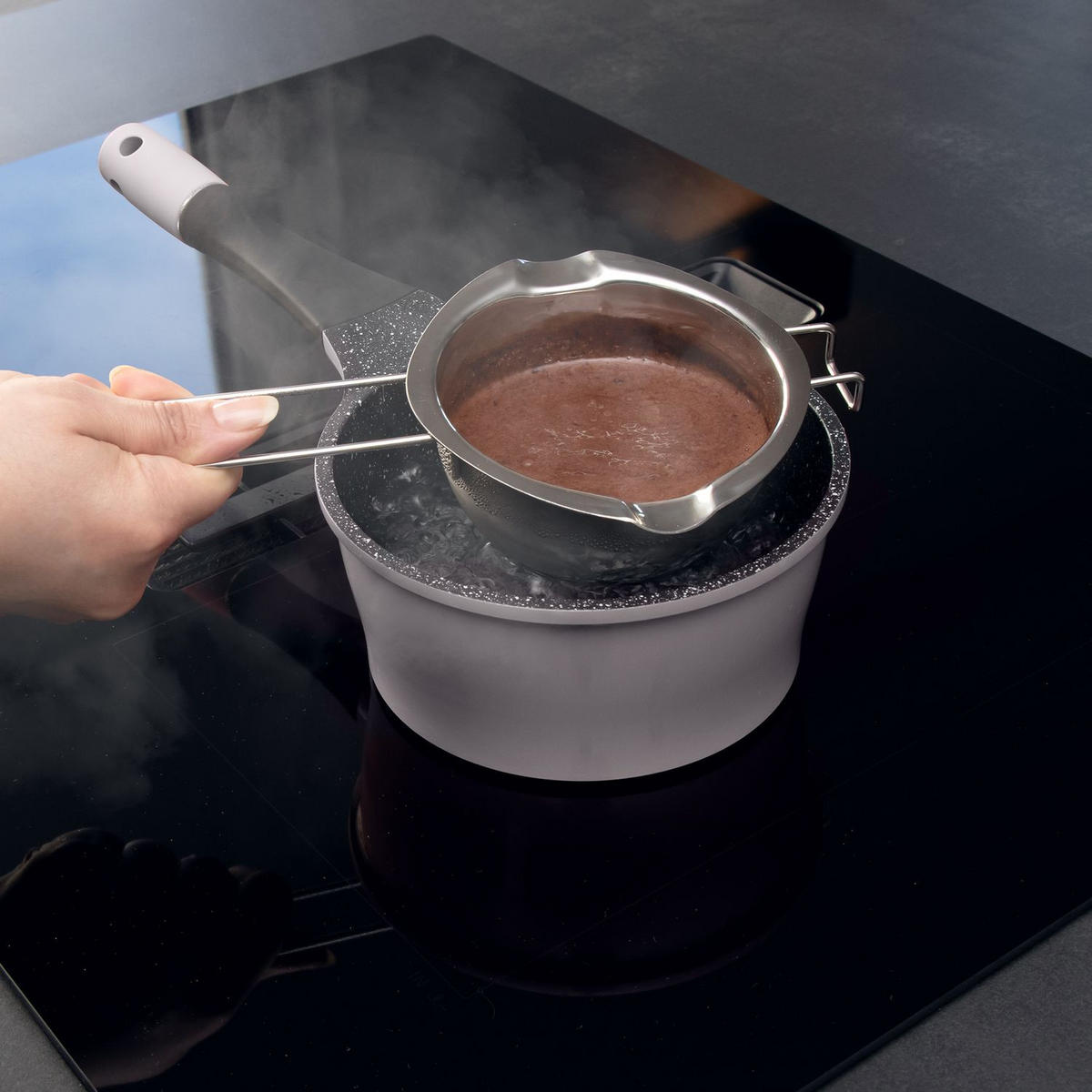 SCHMELZTOPF 390 ml Schüssel - Silberfarben, Metall (27/14/6cm) - Intirilife