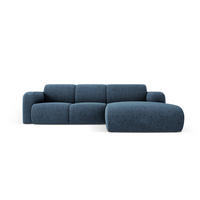 ECKSOFA rechts Molino aus Chenille-Stoff königsblau 4 Sitzplätze - Blau, Textil (170/250cm) - Micadoni