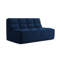 2-SITZER-SOFA Samt Stoff Blau - Blau/Schwarz, Kunststoff/Textil (160/75/93cm) - Makamii