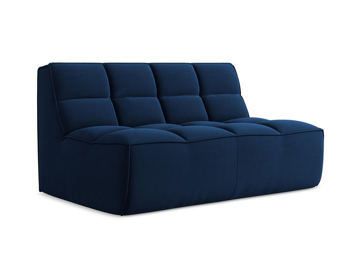 2-SITZER-SOFA Samt Stoff Blau - Blau/Schwarz, Kunststoff/Textil (160/75/93cm) - Makamii