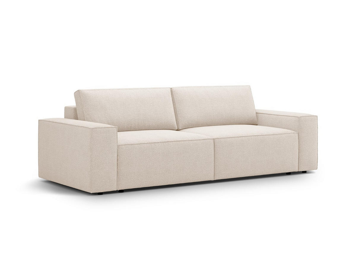 SOFA ausklappbar mit Bettkasten Jodie aus Boucle beige 3 Sitzplätze - Beige, Textil (107/86/247cm) - Micadoni
