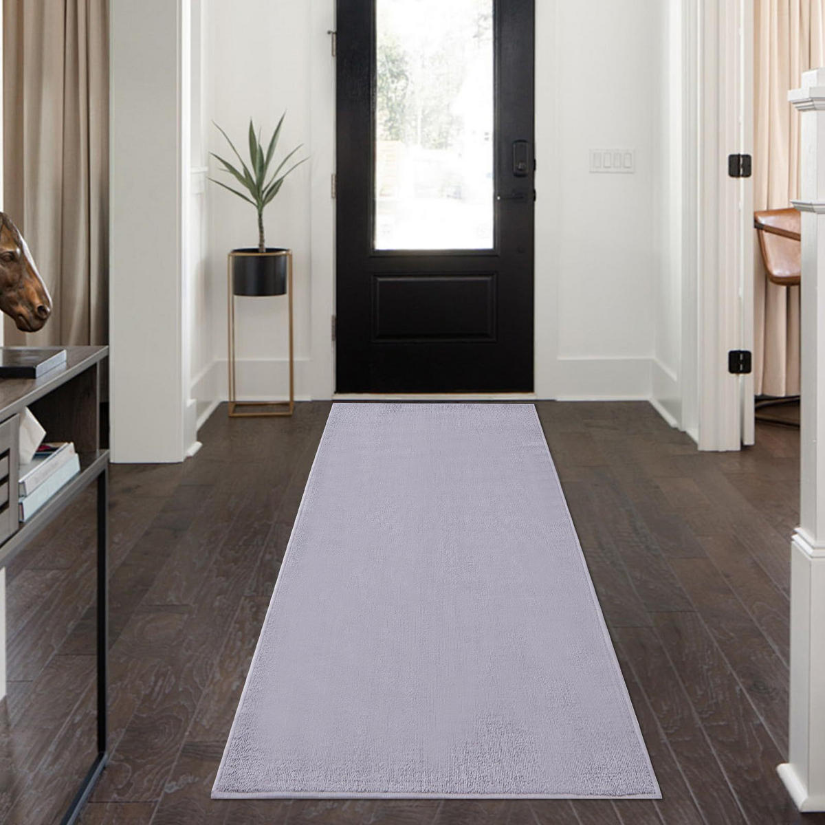 KÜCHENLÄUFER 80/100 cm rutschfest mit TPR‑Unterseite, saugfähiger Teppichläufer für Küche Flur Bad, strapazierfähig waschbar - Hellgrau, Textil (80/100cm) - Joyfair