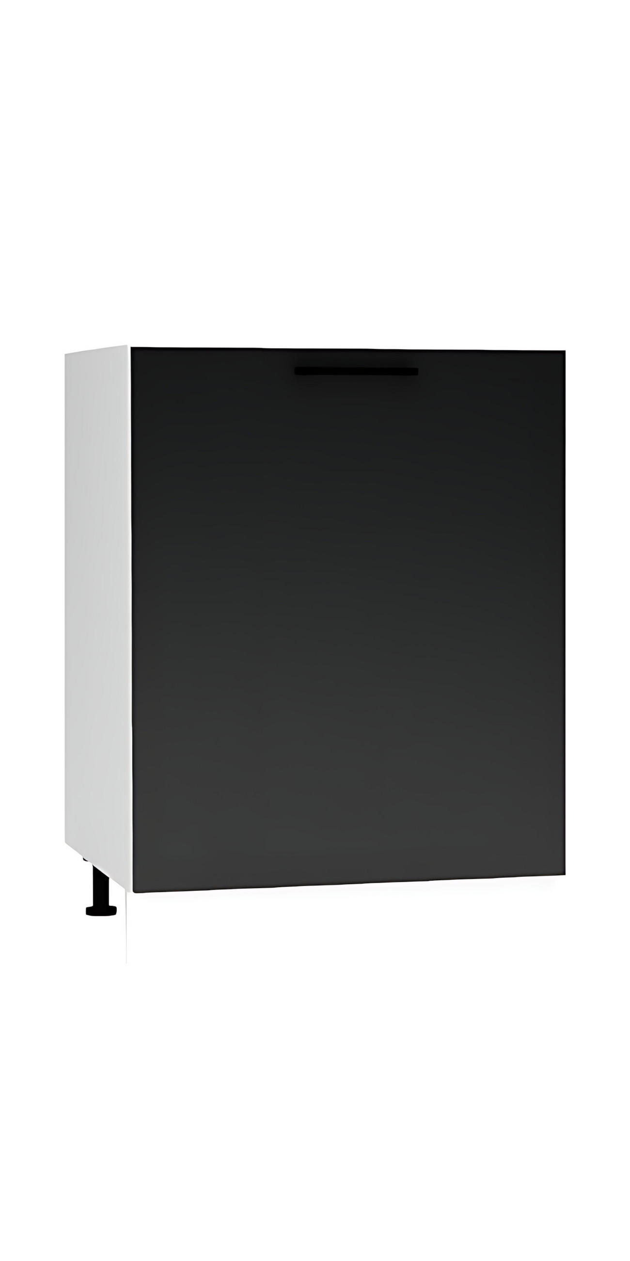 SPÜLENUNTERSCHRANK D60ZL S/1 - Dnoria - mit 1 Schublade - Schwarz, Holz/Metall (60/82/52.4cm) - ROYAL24_MARKT