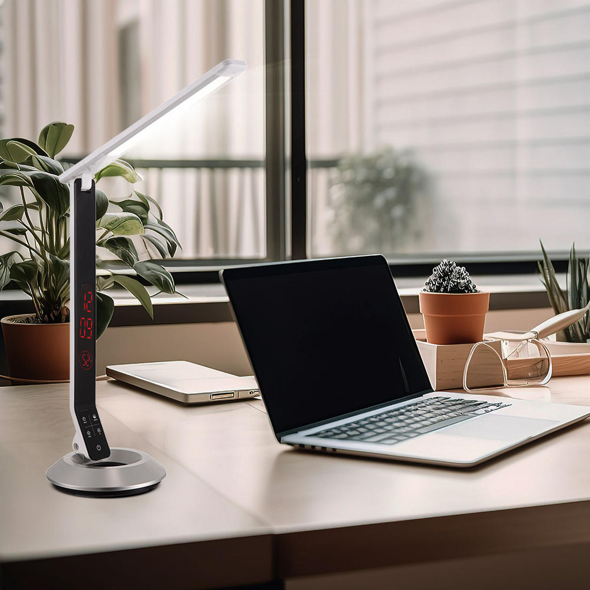 LED TISCHLEUCHTE Drina Aluminium Silber - Silberfarben, Metall (17.1/41/75cm) - Globo Lighting