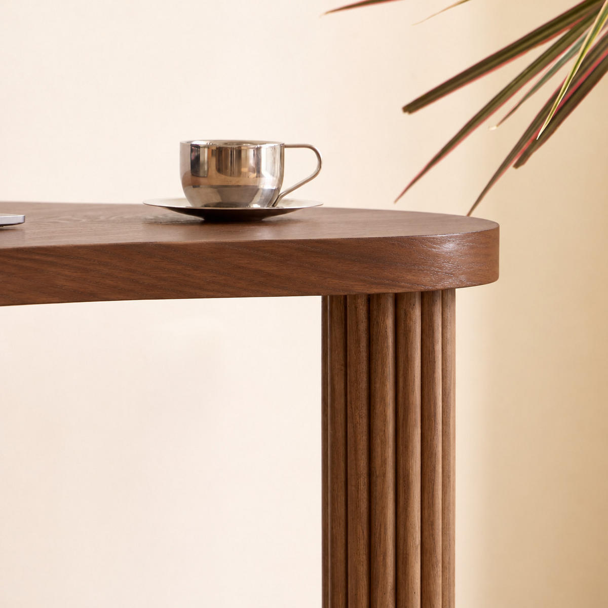 SCHREIBTISCH Abgerundet Dunkelbraun 100 x 60 x 77 cm - Dunkelbraun, Holz (60/100/77cm) - Nordlys