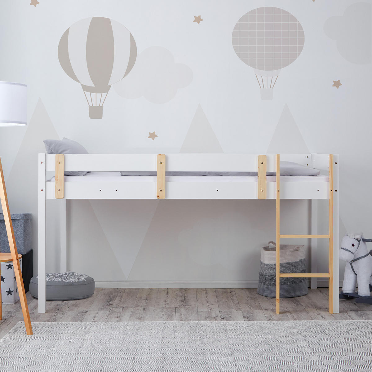 HOCHBETT 90/200 cm mit Lattenrost - Weiß, Holz - Homestyle4u