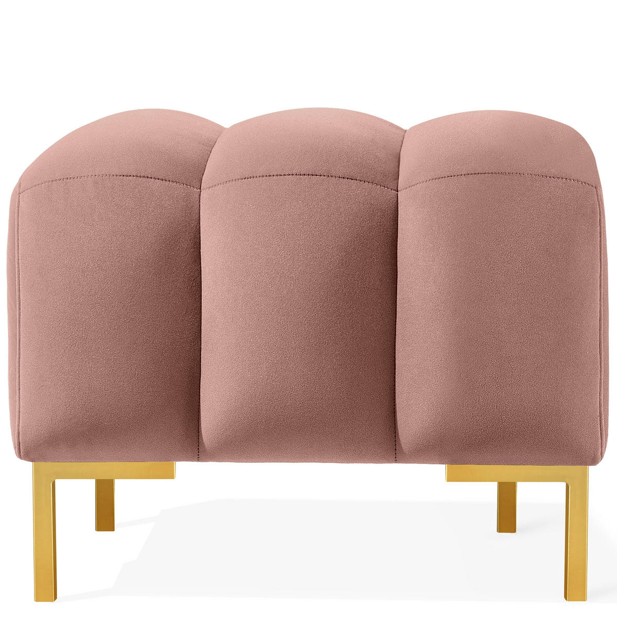 SITZHOCKER Polsterhocker PECCO, Veloursstoff - Goldfarben/Rosa, Holz/Textil (60/50/50cm) - KONSIMO®