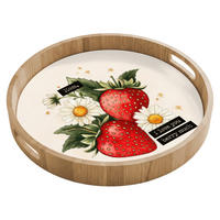 TABLETT - Erdbeeren - Gänseblümchen - Zitat - Sterne - 40x40 cm - Multicolor, Holz (40/5/5cm) - OnlyWow