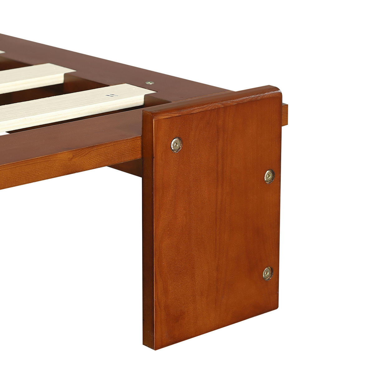 POLSTERBETT 90/200 cm Dunkelbraun aus Holz und Stoff mit gepolsterter Rückenlehne - Braun, Textil (90/200cm) - OKMYHOME