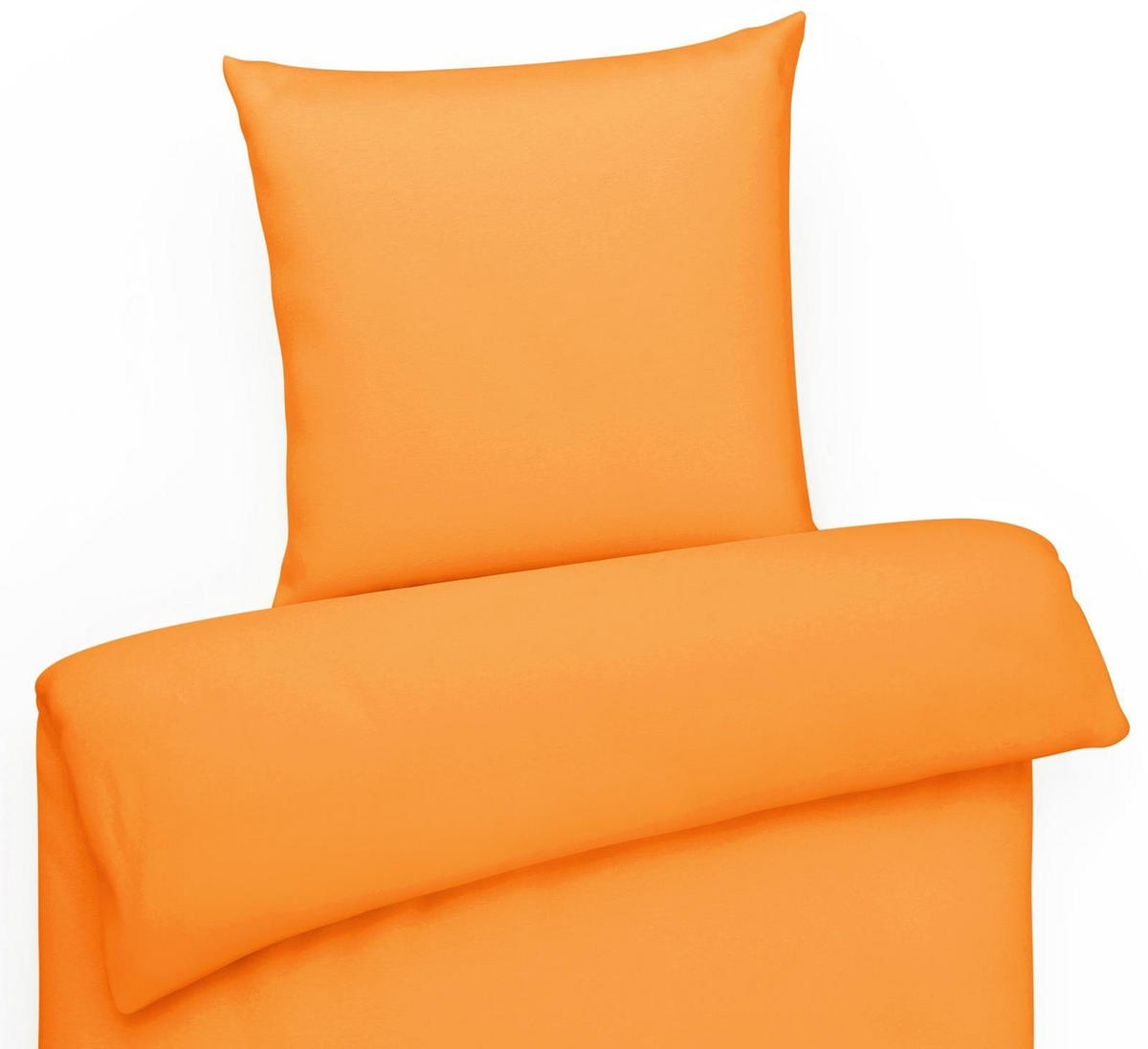 MAKO-SATIN-BETTWÄSCHE 155x220 Bettbezug einfarbig 100% Baumwolle - Uni Orange Curry - Currygelb, Textil (155/220cm) - Carpe Sonno