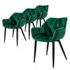 STUHL Samt Dunkelgrün 4er Set - Dunkelgrün, Metall (60/82/57cm) - ML-DESIGN