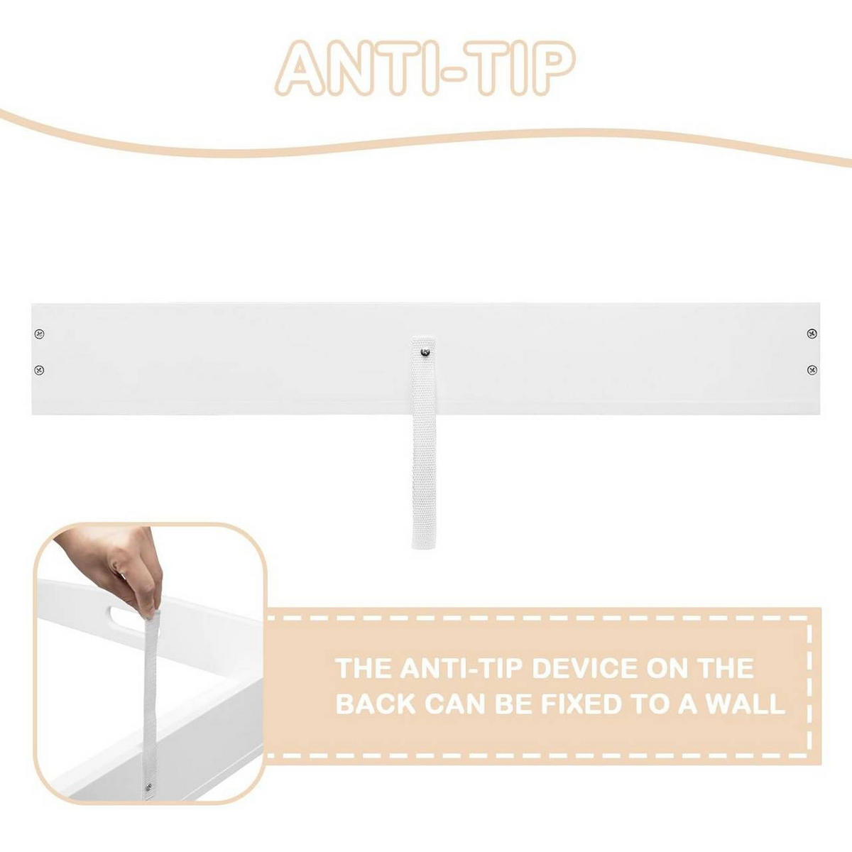 WICKELAUFSATZ für Kommode, 80x10x75 cm, Weiß - Weiß, Holzwerkstoff (80/10/75cm) - Woltu