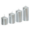 KERZEN 4er-Set Ø 5 cm - Silberfarben, Paraffin (5/12/5cm) - Atmosphera Createur d´interieur