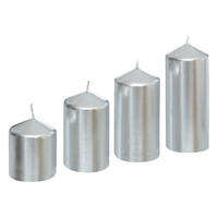 KERZEN 4er-Set Ø 5 cm - Silberfarben, Paraffin (5/12/5cm) - Atmosphera Createur d´interieur
