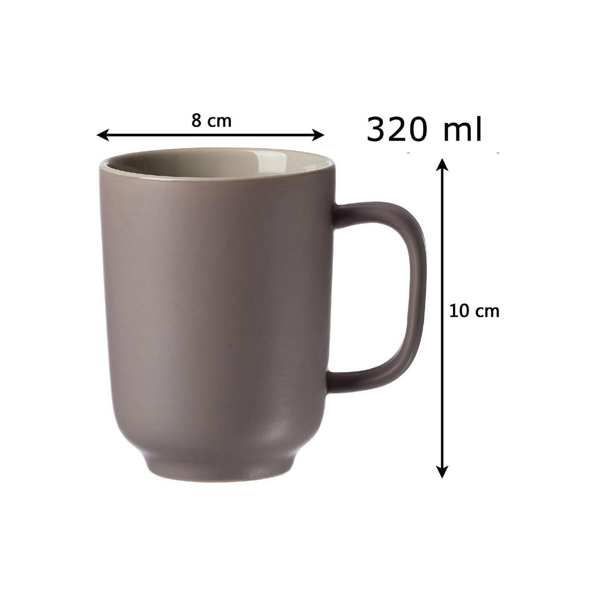 FRÜHSTÜCKSSET Jasper Taupe 16er Set - Taupe, Keramik (1/1/1cm) - Ritzenhoff Breker