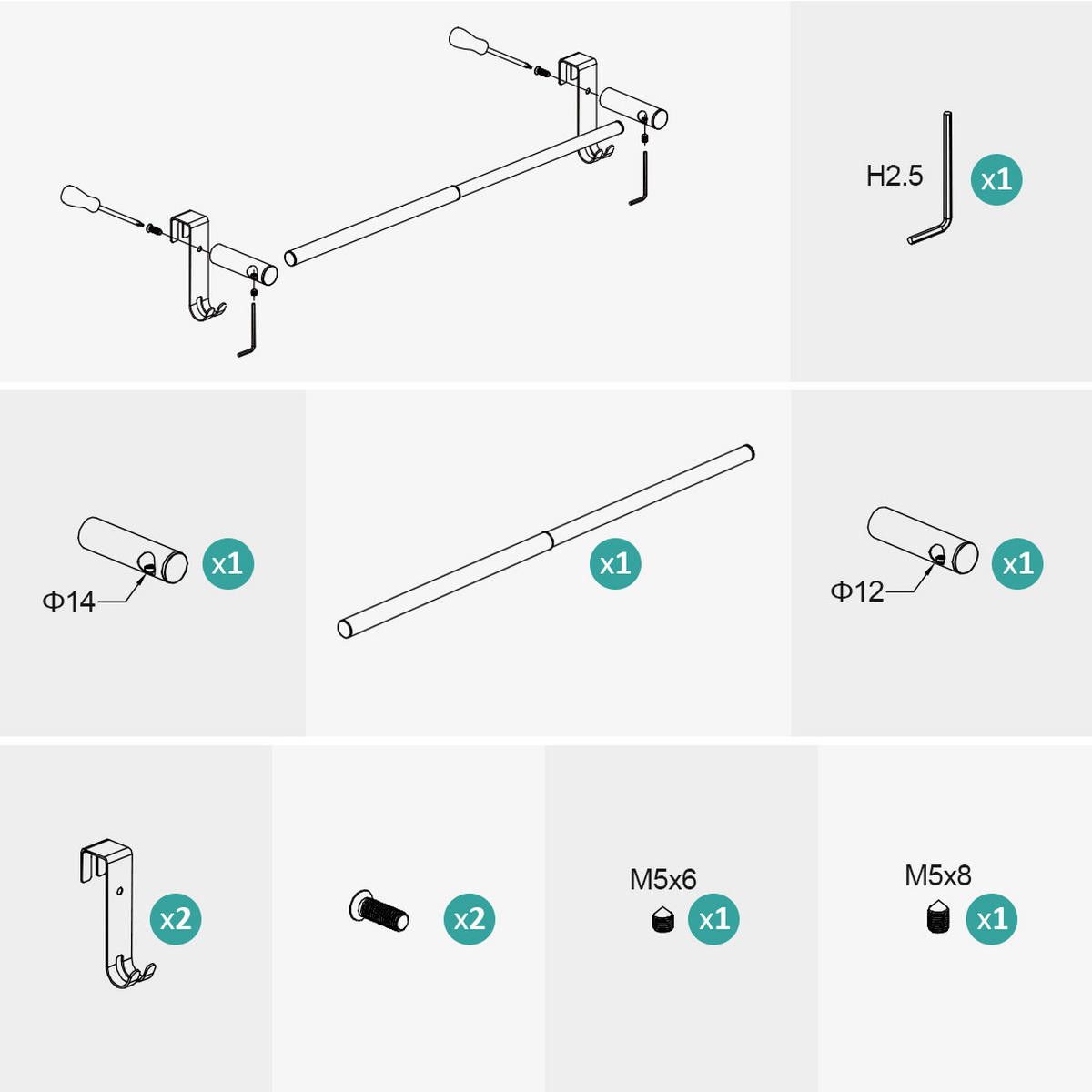HANDTUCHHALTER Ohne Bohren Edelstahl Glanzchrom 63 cm - Chromfarben, Metall (2.5/2.5/66cm) - EMKE