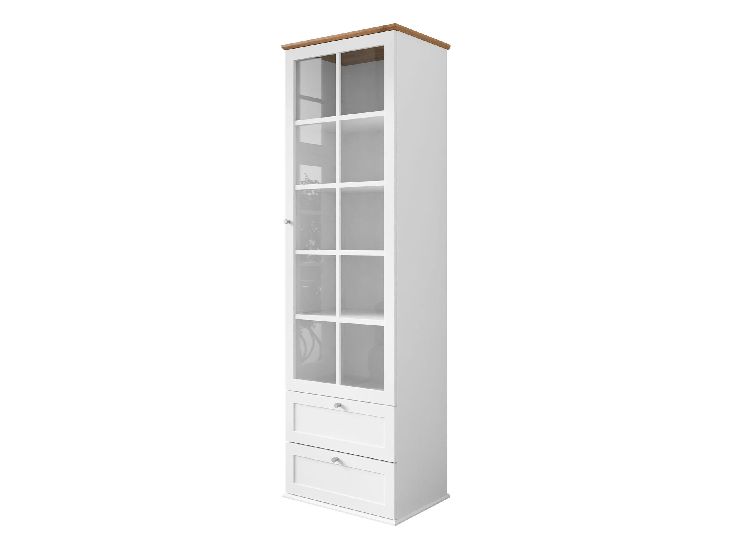 STANDVITRINE Gacoris 2SZ1D - Hellgrau/Weiß, Holzwerkstoff/Kunststoff (62/201/43cm) - MIRJAN24