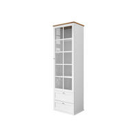 STANDVITRINE Gacoris 2SZ1D - Hellgrau/Weiß, Holzwerkstoff/Kunststoff (62/201/43cm) - MIRJAN24