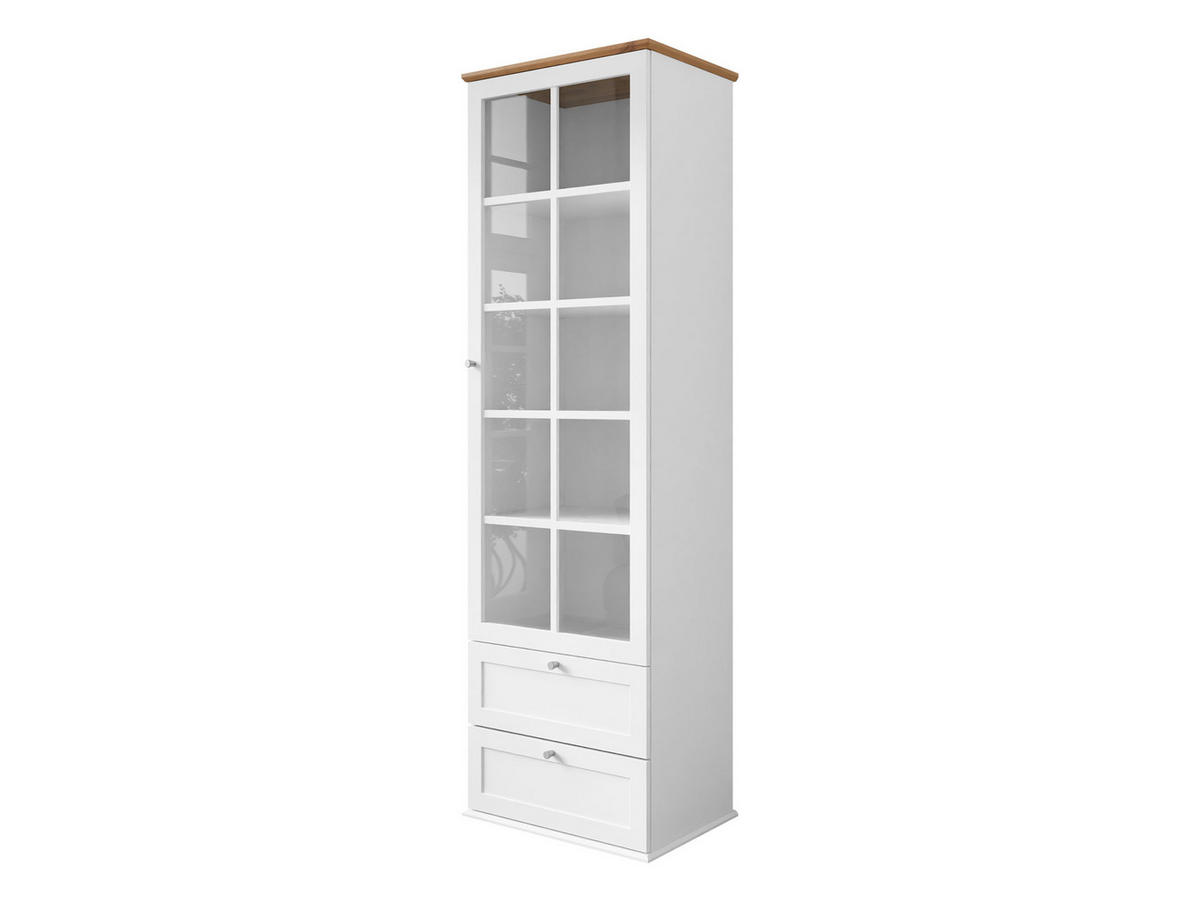 STANDVITRINE Gacoris 2SZ1D - Hellgrau/Weiß, Holzwerkstoff/Kunststoff (62/201/43cm) - MIRJAN24