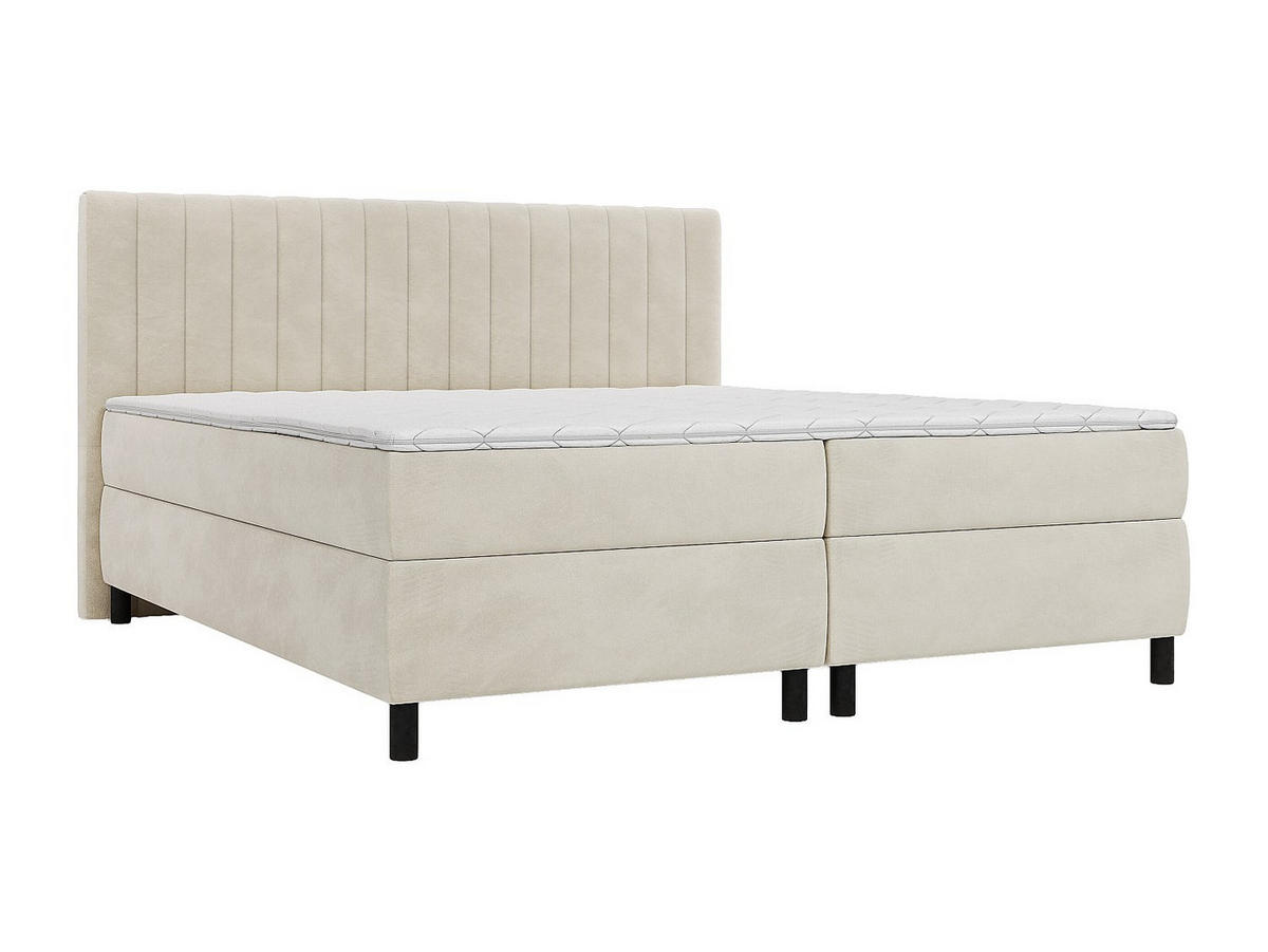 BOXSPRINGBETT - 2 Personen - stoff - beige Donisi - Beige, Textil (90/200cm) - Vente-Unique