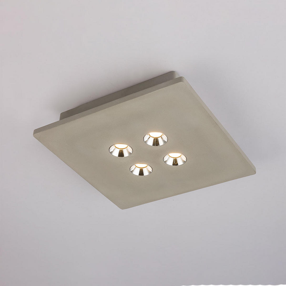 LED DECKENLEUCHTE TIMO Grau Beton Chrom - Grau, Metall (25/25/5cm) - Globo Lighting