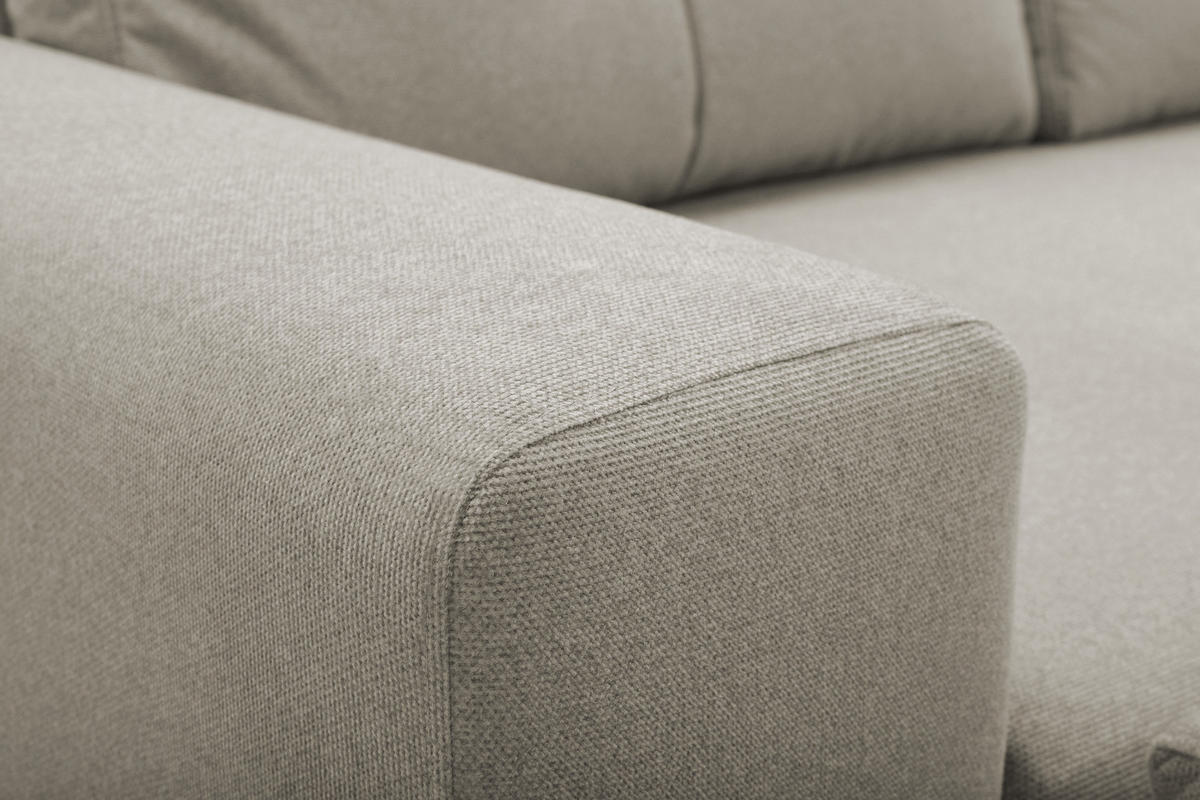 ECKSOFA AVRA L-förmig, mit Stauraumbehälter-in RINO-Stoff, Komfort & Eleganz, lose Rückenkissen, freistehend, LINKS 165x251x85 cm White - Weiß, Holz/Textil (165/251cm) - DomoHome