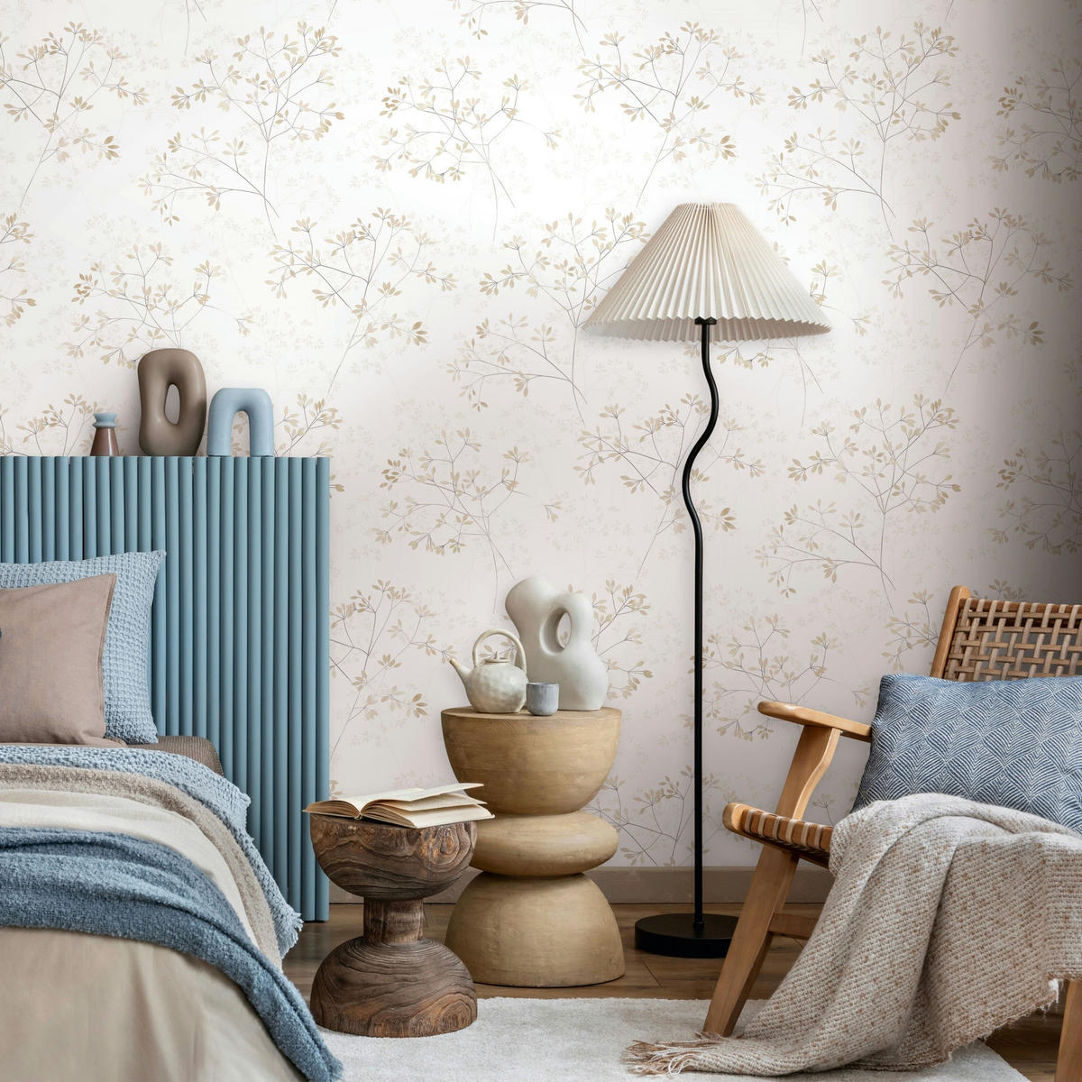 VLIESTAPETE Floral Tapete weiß, beige - Beige/Weiß, Papier (53/1005cm) - marburg