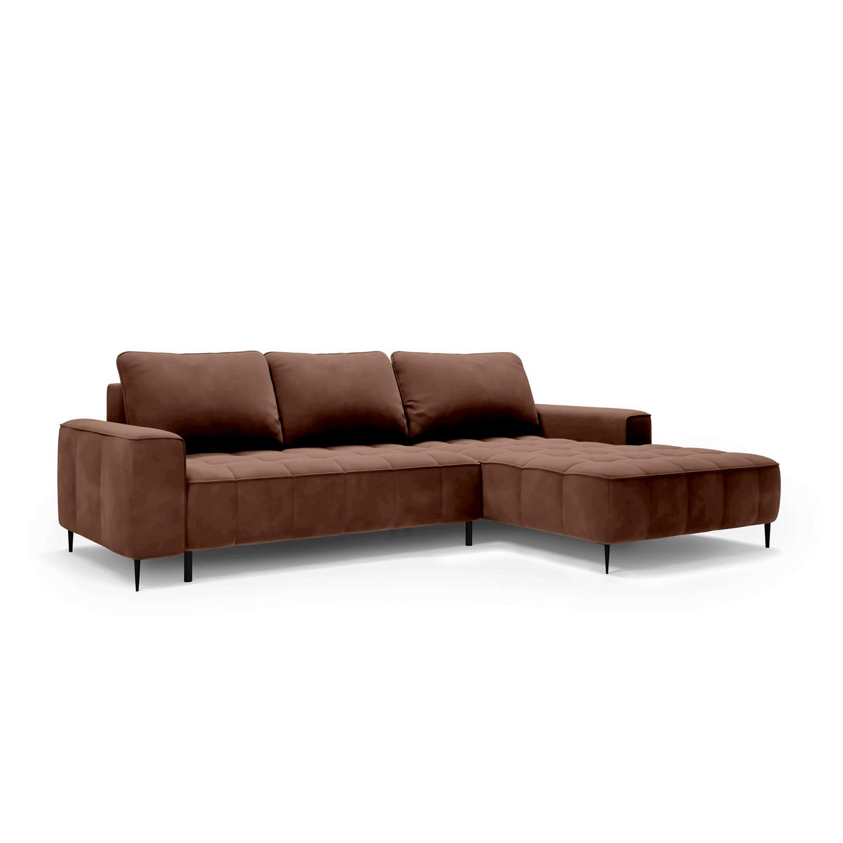 ECKSOFA Francessco Braun - Braun, Textil (280/90/166cm) - Pillovely