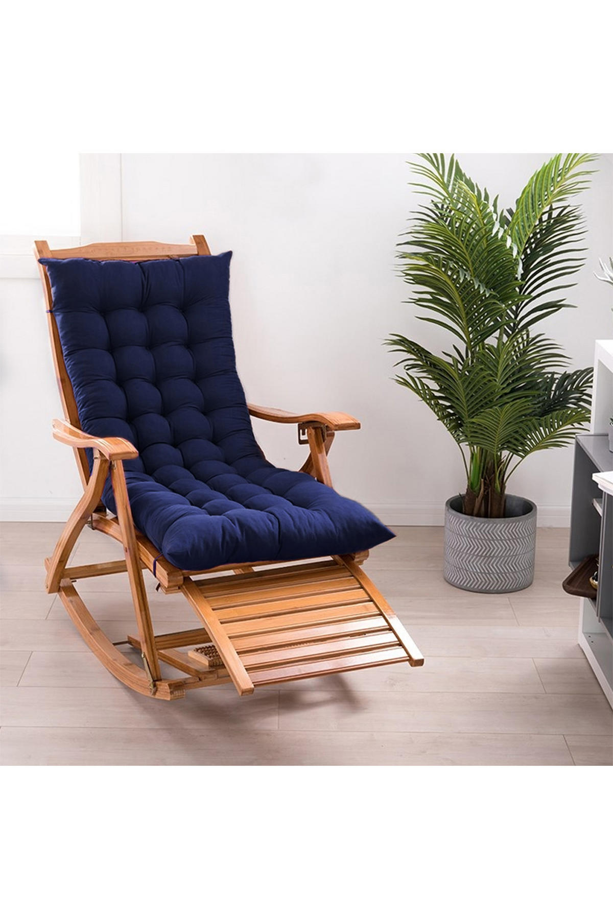 SONNENLIEGENAUFLAGE Dickes, weiches und bequemes Liegestuhlkissen für den Außenbereich 110 cm B x 40 cm - Dunkelblau, Textil (40/110cm) - Livingandhome