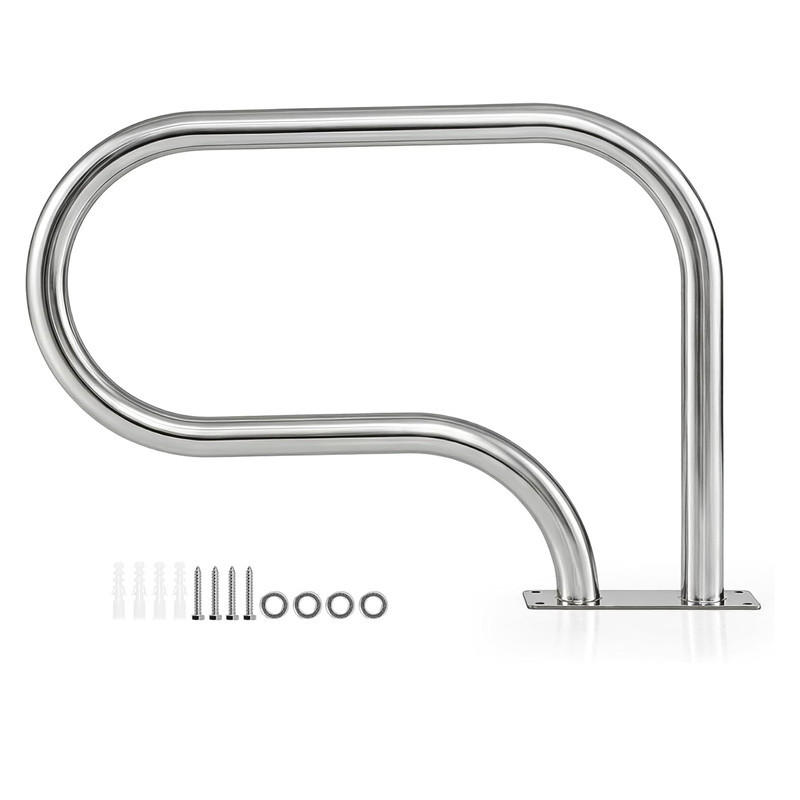 POOLHANDLAUF aus Edelstahl silber - Silberfarben, Metall (83/57/4.8cm) - COSTWAY