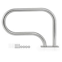 POOLHANDLAUF aus Edelstahl silber - Silberfarben, Metall (83/57/4.8cm) - COSTWAY