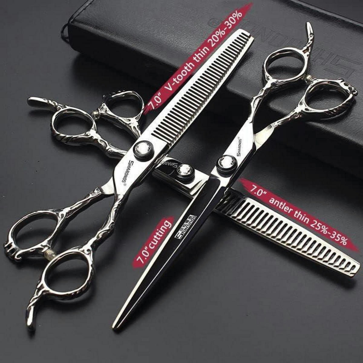 HAARSCHNEIDER-SET 7 Zoll 4-teilig - Silberfarben, Metall (6/1/17.8cm)