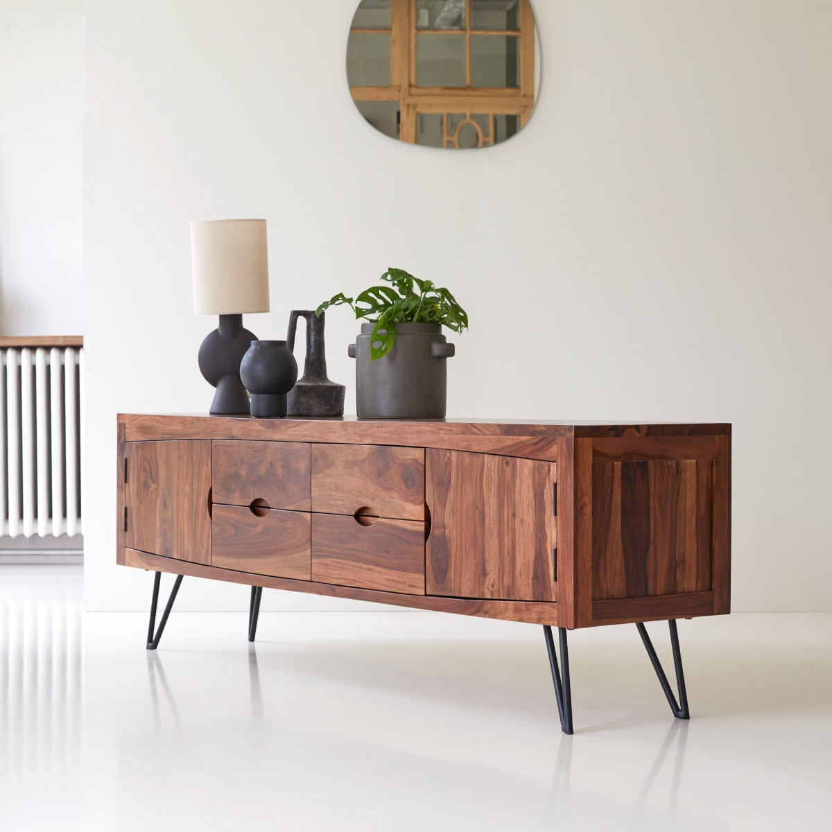 TV-SCHRANK Bonnie Dunkelbraun aus Palisander - Dunkelbraun, Holz (180/62/45cm) - Tikamoon