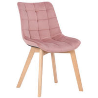 ESSZIMMERSTUHL Passat Samt, Gestell Buchenholz Natura Pink - Rosa/Naturfarben, Holz/Buchenholz (46/82/61cm) - TPFLiving
