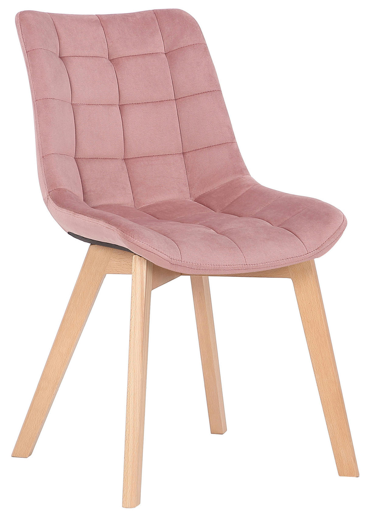 ESSZIMMERSTUHL Passat Samt, Gestell Buchenholz Natura Pink - Rosa/Naturfarben, Holz/Buchenholz (46/82/61cm) - TPFLiving